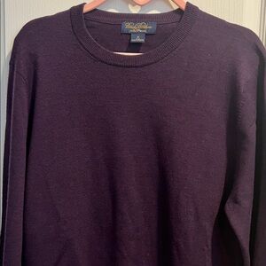 Brooks Brothers Dark Purple lightweight Saxxon Wool Sweater, super soft